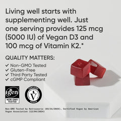 125 MCG D3 / 100 MCG K2 / 60 Gummies