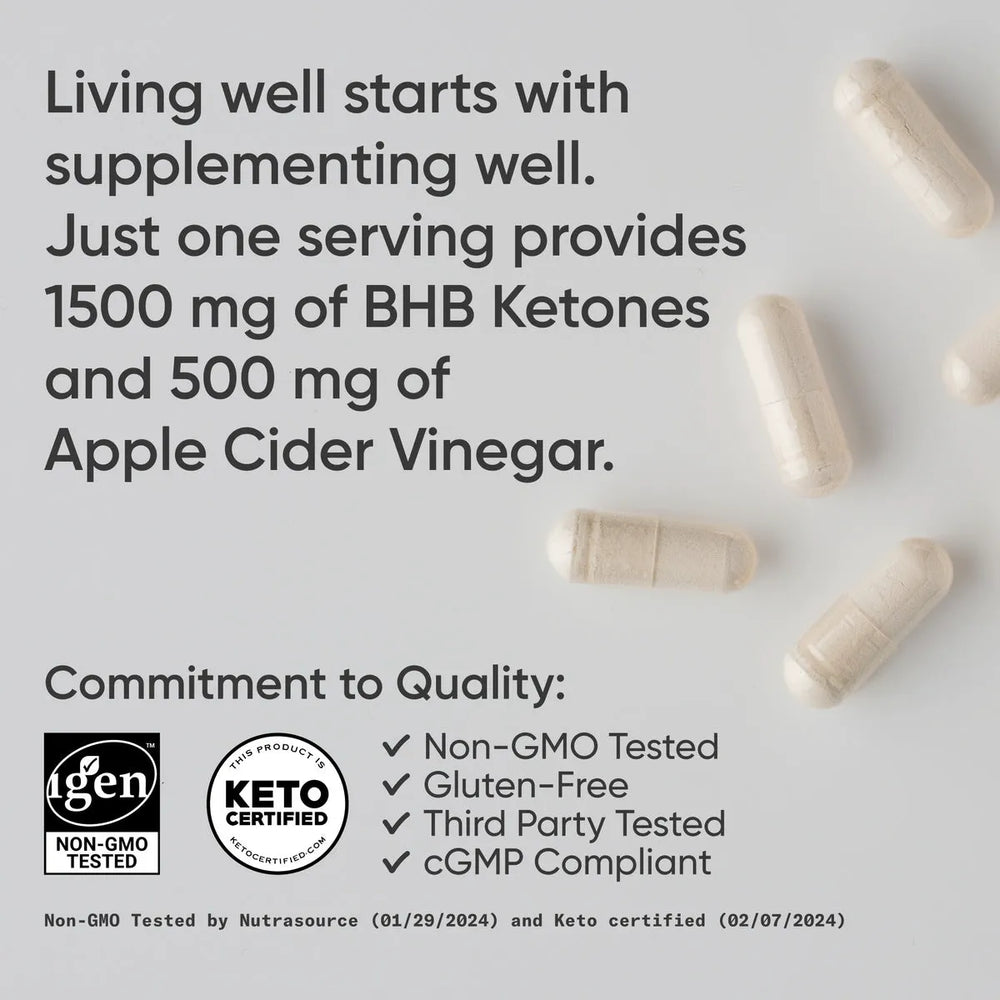 1500 MG BHB KETONES | 500 MG ACV | 120 CAPSULES