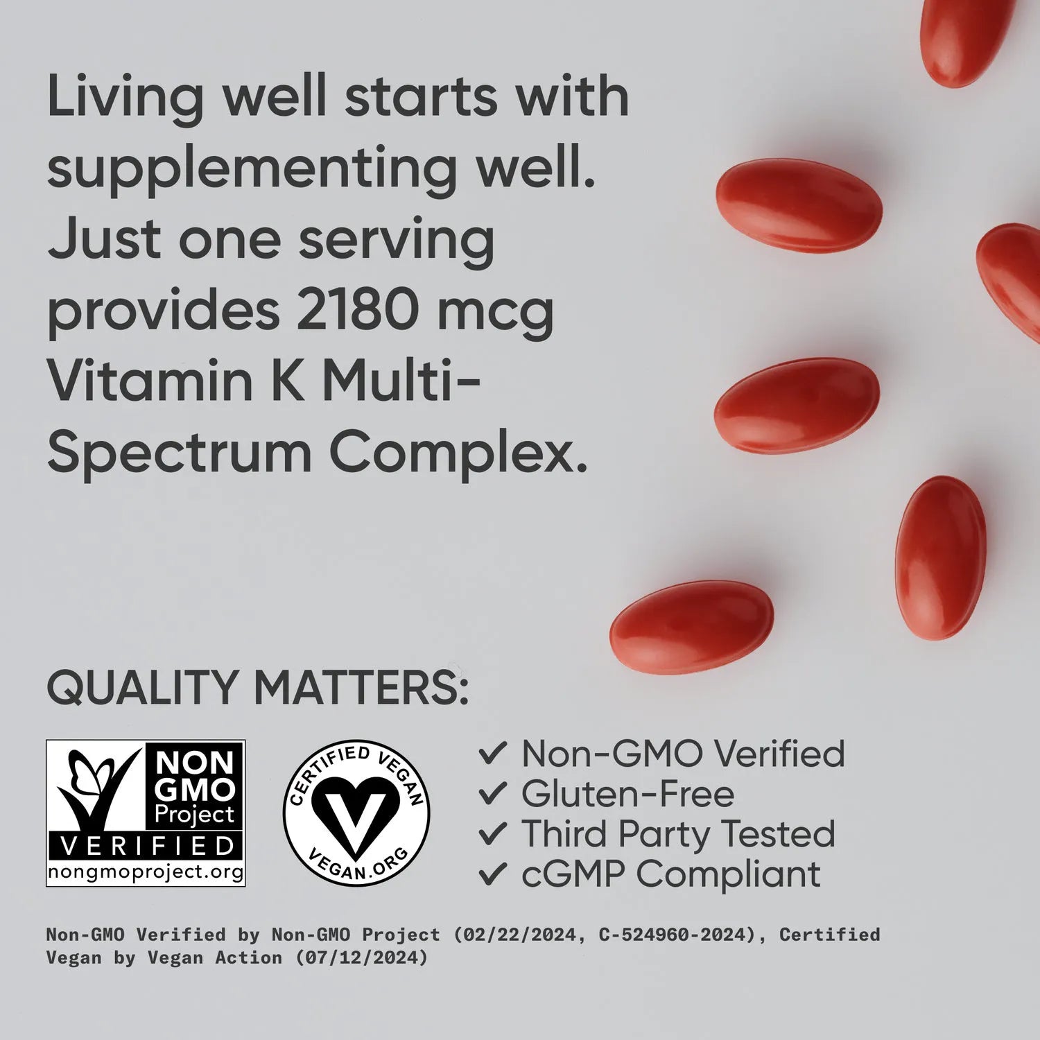 1000 mcg K1 | 1180 mcg K2 / 60 Plantgel™ Softgels
