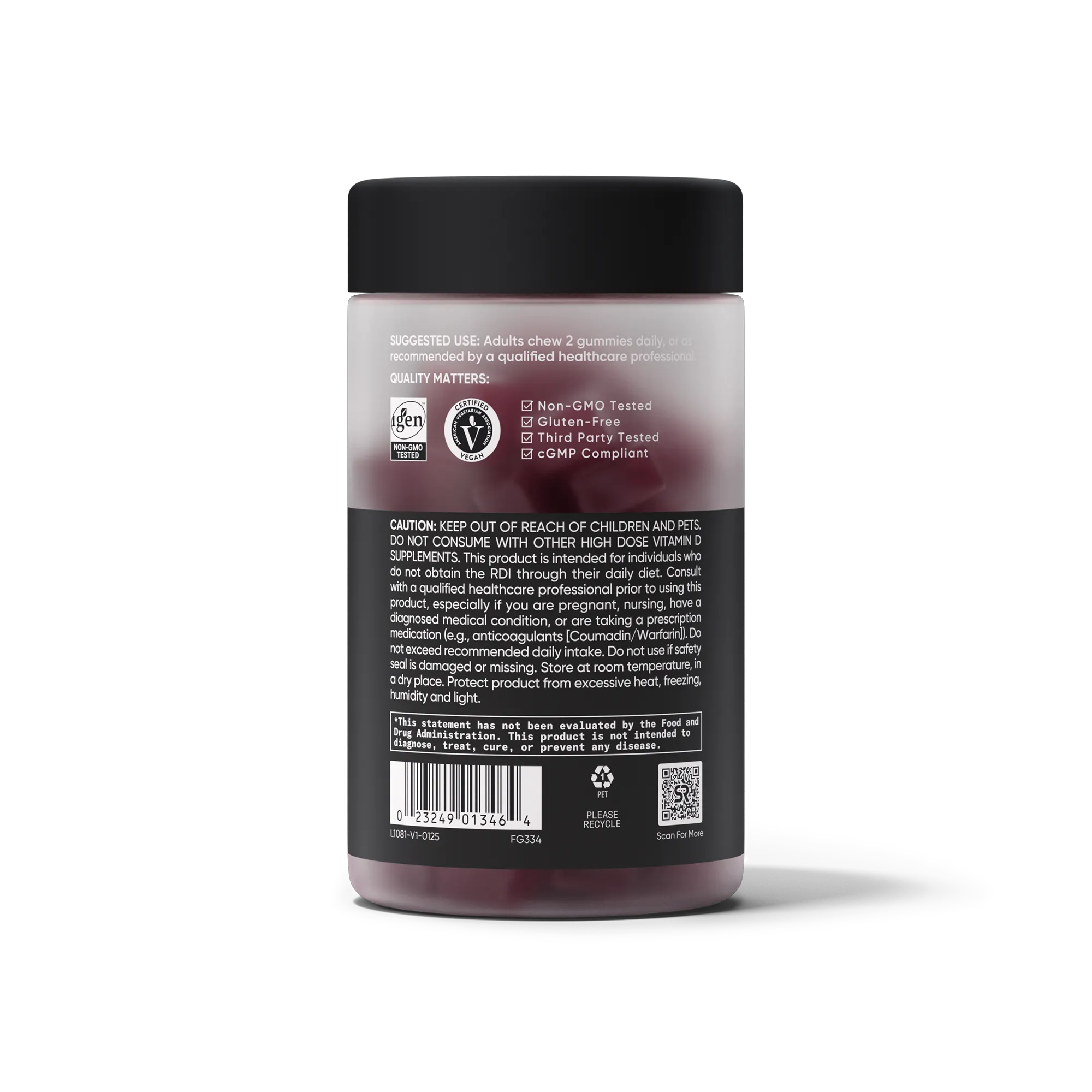 125 MCG D3 / 100 MCG K2 / 60 Gummies