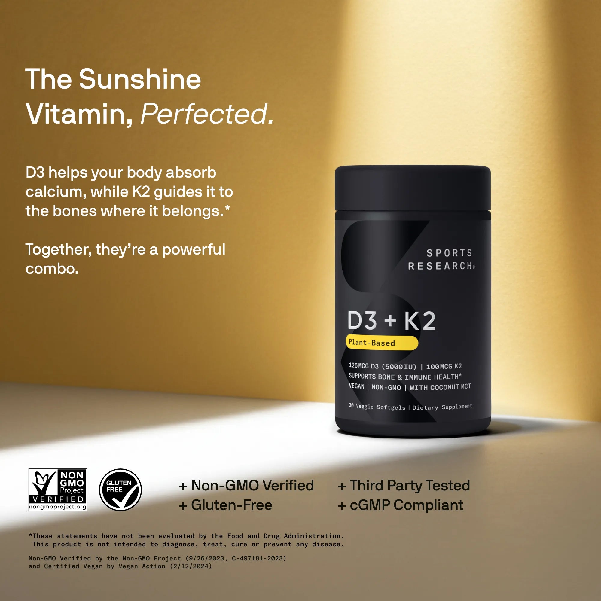 125 MCG  (5000 IU)  D3 / 100 MCG K2 / 60 Plantgel™ Capsules