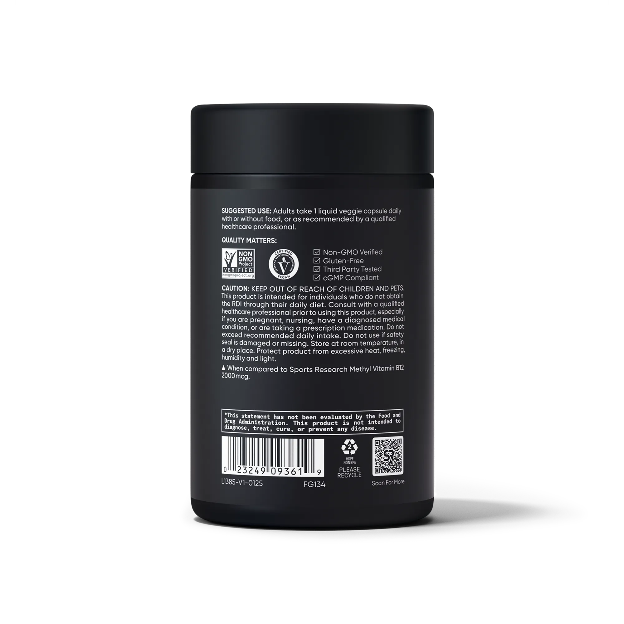 2000 MCG | 120 Liquid Veggie Capsules