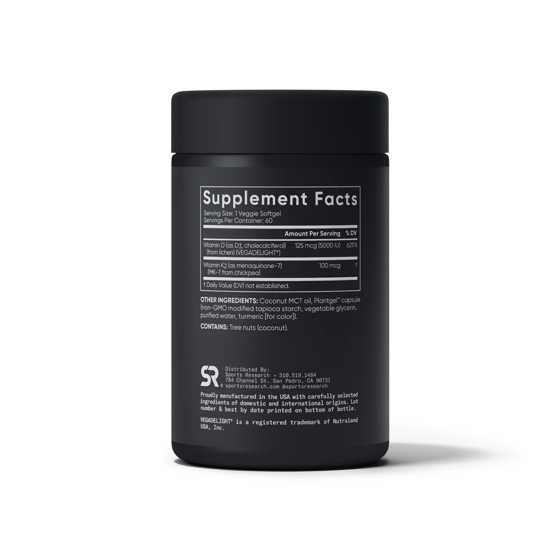 125 MCG  (5000 IU)  D3 / 100 MCG K2 / 60 Plantgel™ Capsules