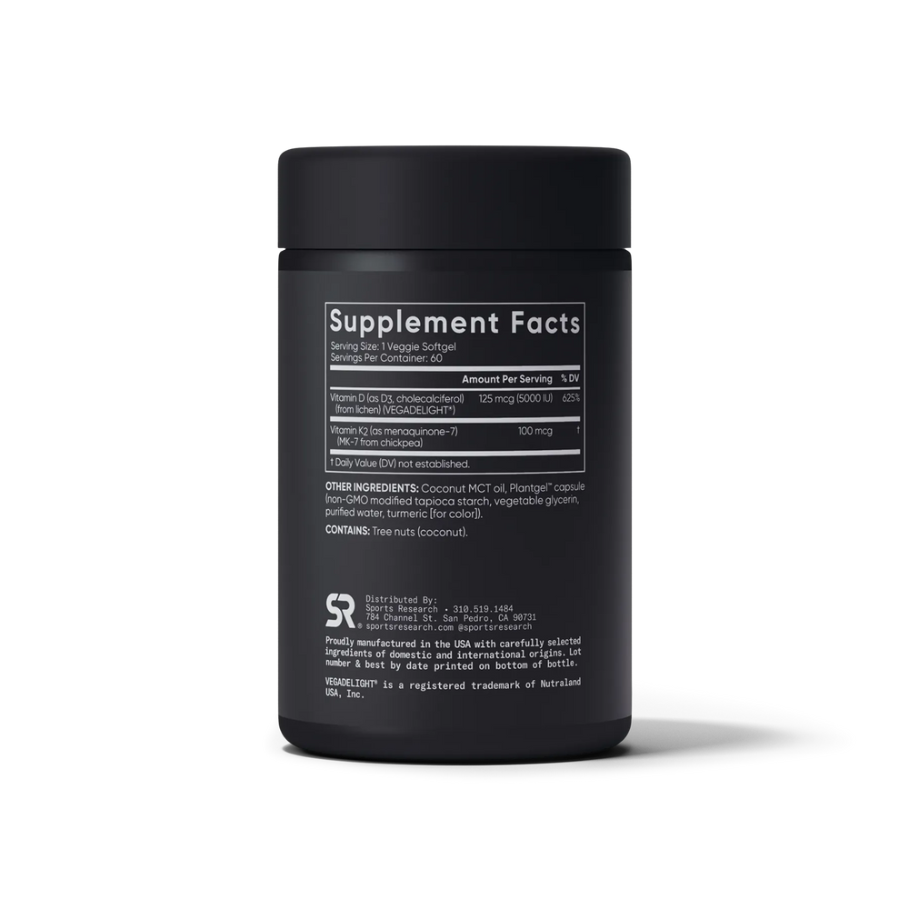 125 MCG  (5000 IU)  D3 / 100 MCG K2 / 60 Plantgel™ Capsules