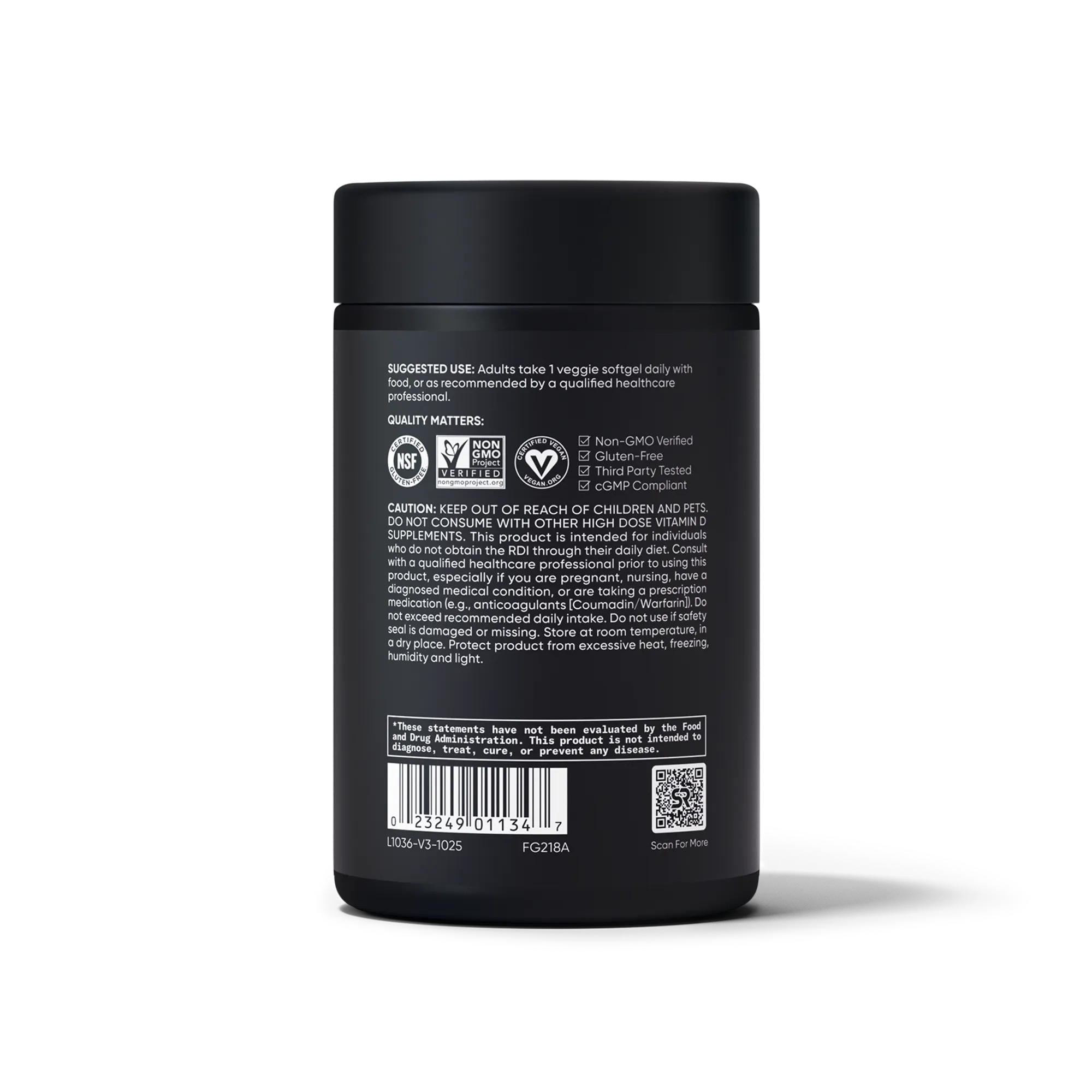 125 MCG  (5000 IU)  D3 / 100 MCG K2 / 60 Plantgel™ Capsules
