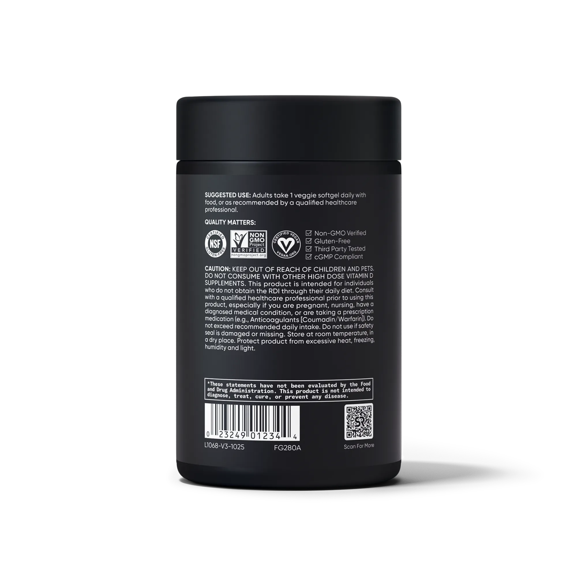 125 MCG  (5000 IU)  D3 / 100 MCG K2 / 60 Plantgel™ Capsules