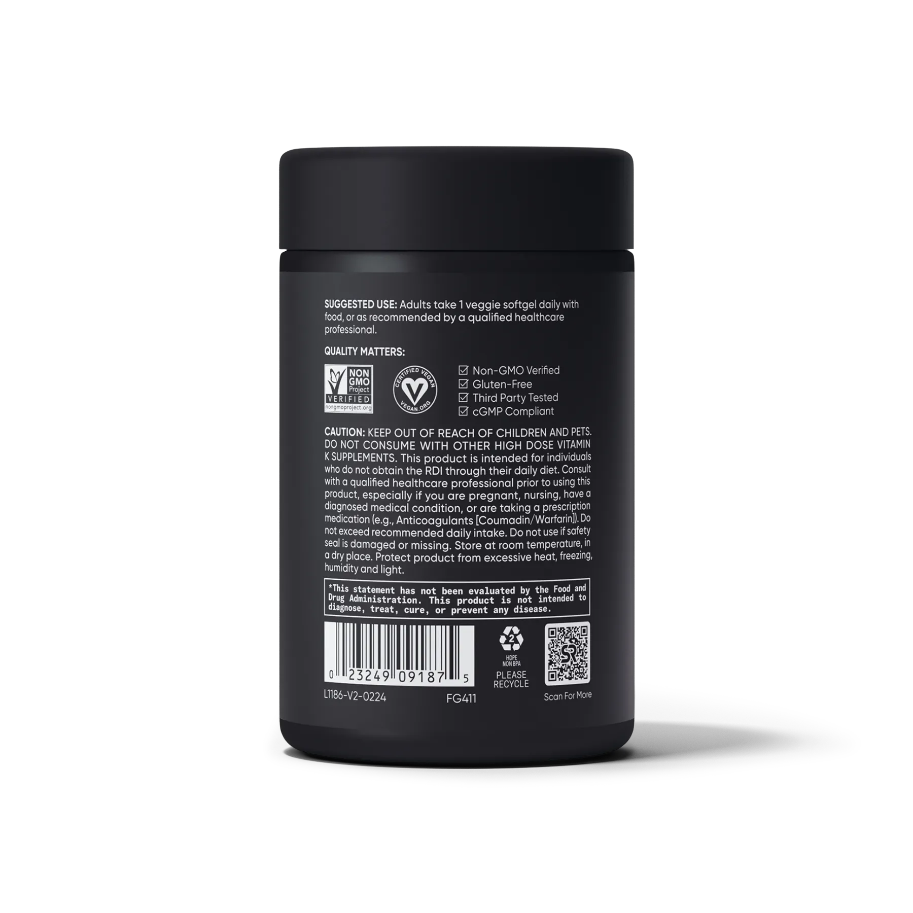 1000 mcg K1 | 1180 mcg K2 / 60 Plantgel™ Softgels