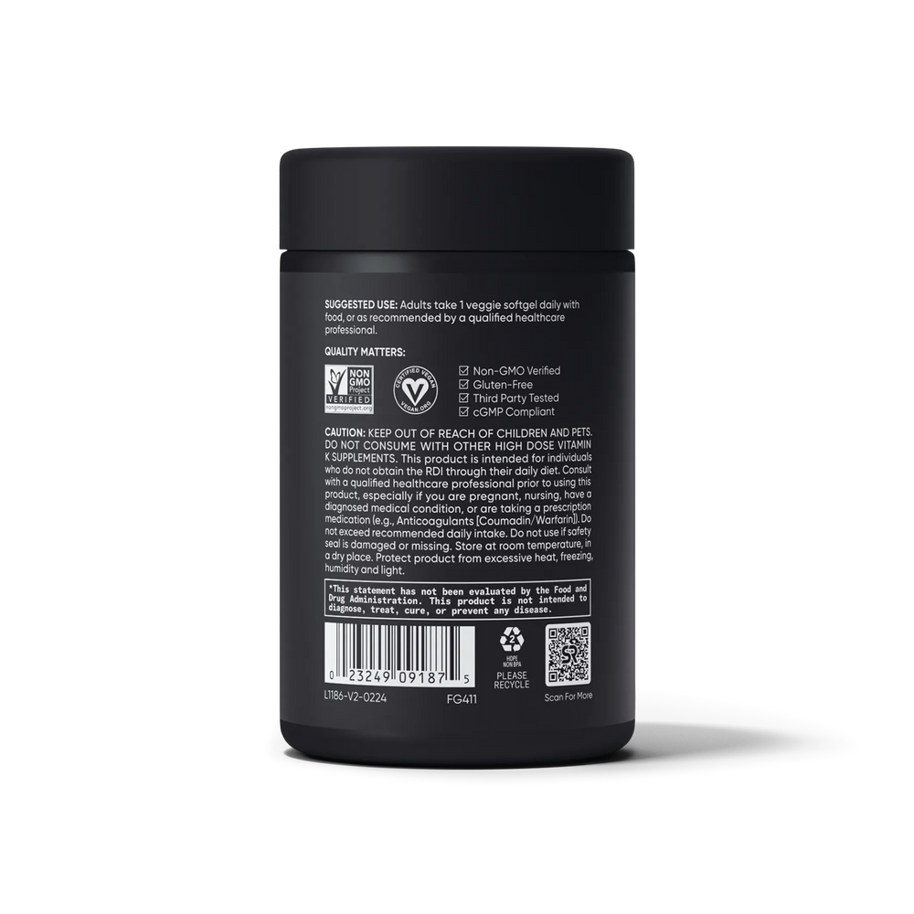 1000 mcg K1 | 1180 mcg K2 / 60 Plantgel™ Softgels