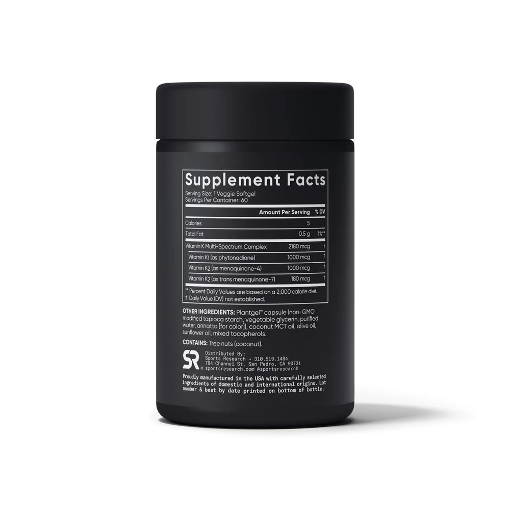 1000 mcg K1 | 1180 mcg K2 / 60 Plantgel™ Softgels