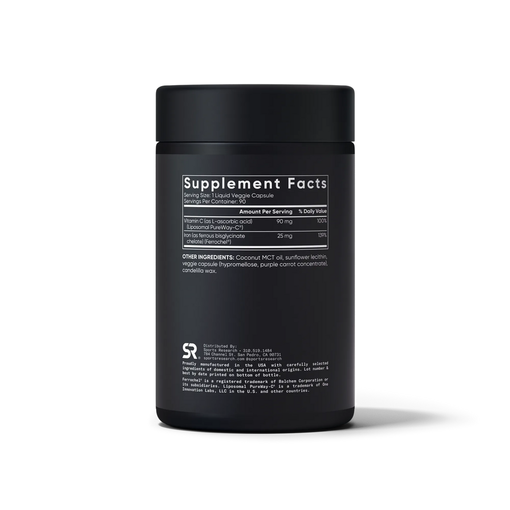 25 MG IRON | 90 MG VITAMIN C  / 90 Liquid Veggie Capsules